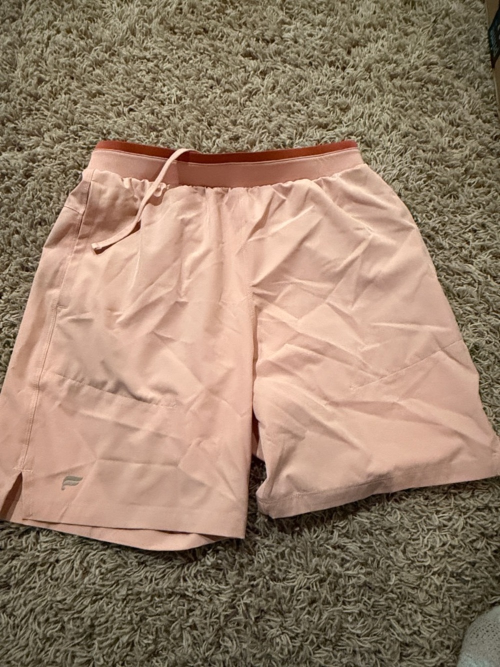 Light Pink Athletic Shorts with Contrast Waistband